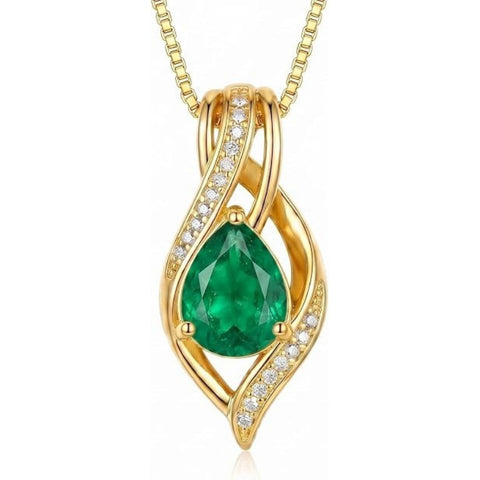14K Gold Plated  Teardrop Birthstone Infinity Pendant Necklace for Women
