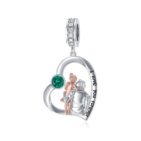 Sterling Silver Father Daughter Charm Beads