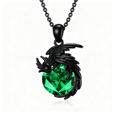 Sterling Silver Birthstone Dragon Necklace Pendant Necklace
