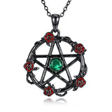 Sterling Silver Black Heart Skeleton Birthstone Necklace With Engraved Halloween Gift