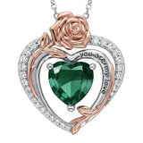 14K Gold Plated  Birthstone Rose Flower Necklaces for Women