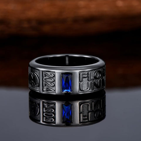 Sterling Sliver Personalied Engraved Birthstone Graduation High School Rings