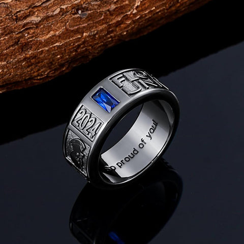 Sterling Sliver Personalied Engraved Birthstone Graduation High School Rings