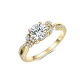 Sterling Silver 10K 14K 18K Gold Personalized Engraved 1 Carat  Moissanite Engagement Ring