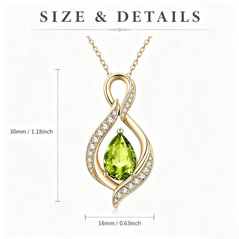 14K Gold Plated  Birthstone Infinity Symbol Pendant  Necklace Anniversary Christmas Birthday Jewelry Gift