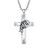 Sterling Silver 12 Constellation Cross Pendant Necklace