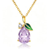 14K Gold Plated  Teardrop Birthstone Pendant Necklace Birthday Gifts for Women