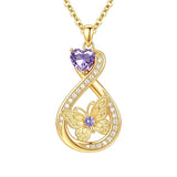 14K Gold Plated Infinity Birthstone  Butterfly Cross Necklace for Women