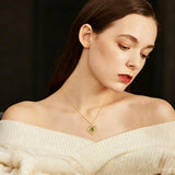 14K Gold Plated  Birthstone Rose Flower Heart Necklaces for Women  Birthday Christams Valentine's Day Jewelry Gift