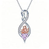 Sterling Silver 12 Month Birthstone Infinity Heart Animal Pendant Necklace Christmas Birthday Jewelry Gift