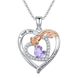 14K Gold Plated  Birthstone Rose Flower Necklaces for Women