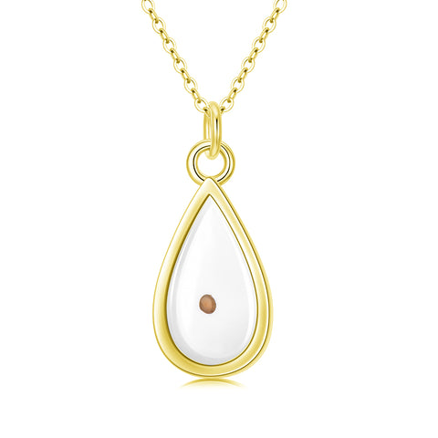 Sterling Silver Tear Mustard Seed Dangle Pendant Necklace