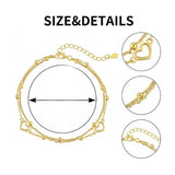 14K Gold Plated Infinity Double-Layer Chain Heart Bracelet for Women