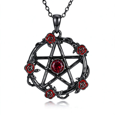 Sterling Silver Black Heart Skeleton Birthstone Necklace With Engraved Halloween Gift