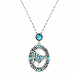 Sterling Silver Turquoise Butterfly Angel Wing Bee Hummingbird Pendant Necklace