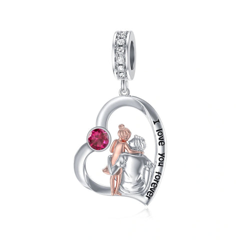 Sterling Silver Father Daughter Charm Beads