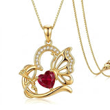 14K Gold Plated Heart Birthstone Infinity Cross Butterfly Necklace for Women