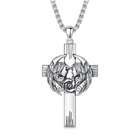 Sterling Silver 12 Constellation Cross Pendant Necklace