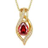 14K Gold Plated  Teardrop Birthstone Infinity Pendant Necklace for Women