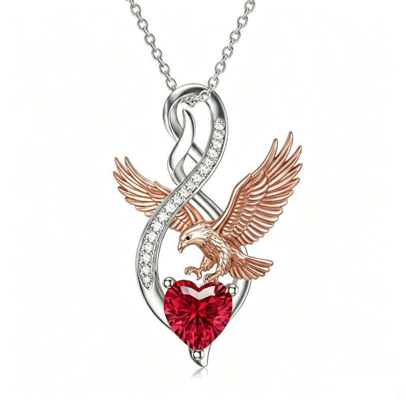 Sterling Silver 12 Month Birthstone Infinity Heart Animal Pendant Necklace Christmas Birthday Jewelry Gift