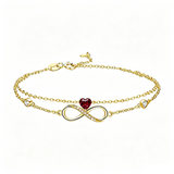 14K Gold Plated Birthstone Infinity Double-Layer Braceletfor Women