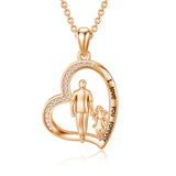 14K Gold Father Daughter Heart Pendant Necklace From Dad I Love You Forever