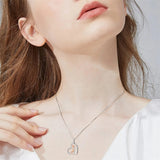 Lover Hug Necklace for Women Sterling Silver Hug Necklace Couple I Love You Forever Heart Pendant Necklace