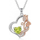 14K Gold Plated  Birthstone Rose Flower Necklaces for Women
