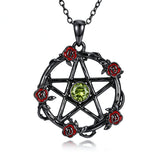 Sterling Silver Black Heart Skeleton Birthstone Necklace With Engraved Halloween Gift