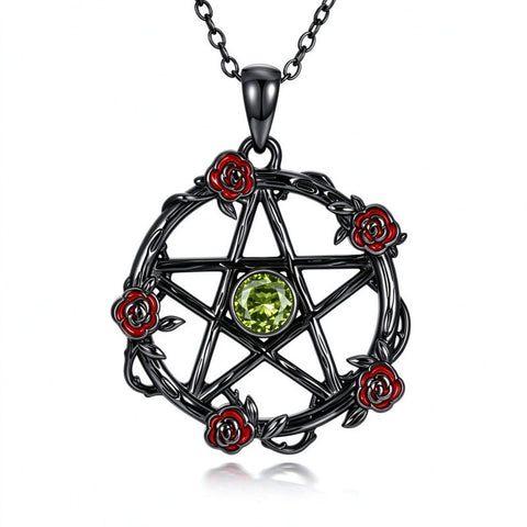 Sterling Silver Black Heart Skeleton Birthstone Necklace With Engraved Halloween Gift