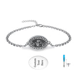 Sterling Silver 12-Month Birth Flower Urn Bracelet for Ashes