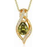 14K Gold Plated  Teardrop Birthstone Infinity Pendant Necklace for Women