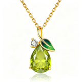 14K Gold Plated  Teardrop Birthstone Pendant Necklace Birthday Gifts for Women