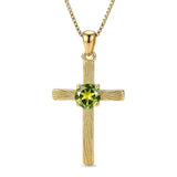 14K Gold Plated  Birthstone Cross Necklace  Pendant Necklace Mother's Day Birthday Gifts for Women