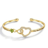 14K Gold Plated Birthstone Infinity Heart Bangle Bracelet for Women