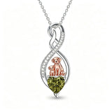 Sterling Silver 12 Month Birthstone Infinity Heart Animal Pendant Necklace Christmas Birthday Jewelry Gift