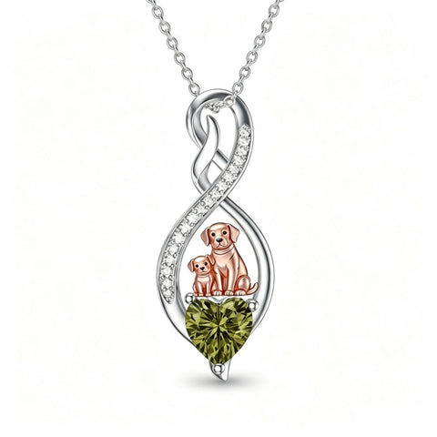 Sterling Silver 12 Month Birthstone Infinity Heart Animal Pendant Necklace Christmas Birthday Jewelry Gift