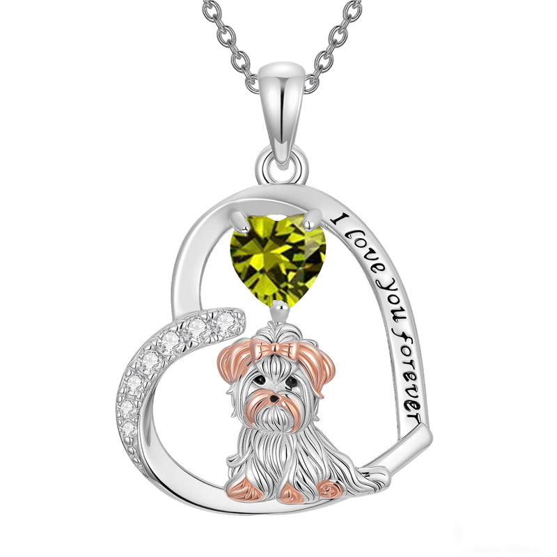 Sterling Silver 12 Month Birthstone Yorkshire Pendant Necklace