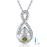 Sterling Silver Personalized Engraved Infinity Urn Necklace for Ashes