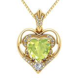 14K Gold Plated Birthstone Double Heart Pendant Necklace Love Jewelry Anniversary Birthday Mother's Day Valentine's Day Gift