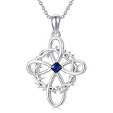 Sterling Silver 12 Birthstones Twisted Cross Necklace for Women