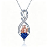 Sterling Silver 12 Month Birthstone Infinity Heart Animal Pendant Necklace Christmas Birthday Jewelry Gift