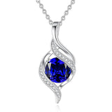 Sterling Silver Teardrop Birthstone Infinity Love Necklace for Women