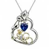 14K Gold Plated Birthstone Love Rose Pendant Necklace Anniversary Christmas Birthday Jewelry Gifts for Women