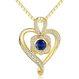 Sterling Silver Round Birthstone Necklace for Women