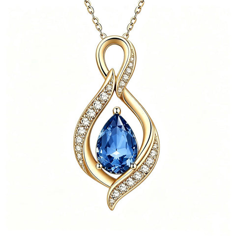 14K Gold Plated  Birthstone Infinity Symbol Pendant  Necklace Anniversary Christmas Birthday Jewelry Gift