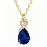 14K Gold Plated  Teardrop Birthstone Pendant Necklace Birthday Gifts for Women