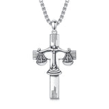 Sterling Silver 12 Constellation Cross Pendant Necklace