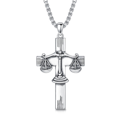Sterling Silver 12 Constellation Cross Pendant Necklace
