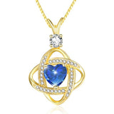 14K Gold Plated Heart Birthstone Infinity Pendant Necklace for Women Anniversary Christmas Birthday Gifts